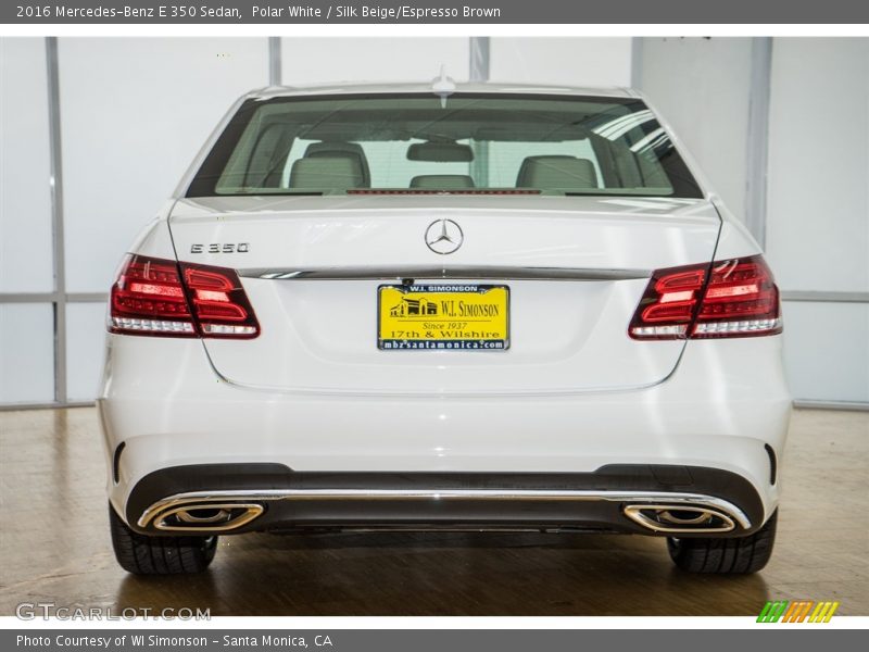 Polar White / Silk Beige/Espresso Brown 2016 Mercedes-Benz E 350 Sedan
