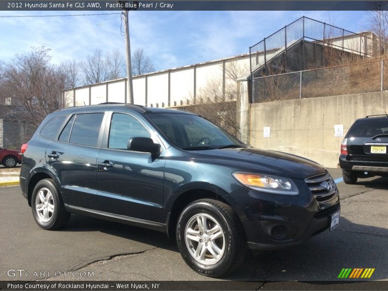 Pacific Blue Pearl / Gray 2012 Hyundai Santa Fe GLS AWD