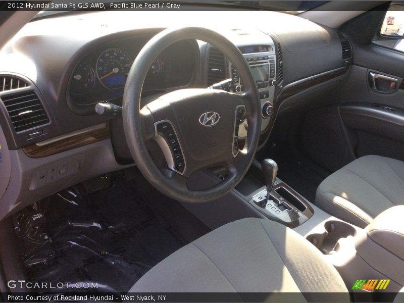 Pacific Blue Pearl / Gray 2012 Hyundai Santa Fe GLS AWD