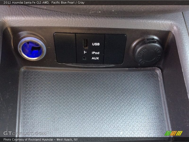 Pacific Blue Pearl / Gray 2012 Hyundai Santa Fe GLS AWD