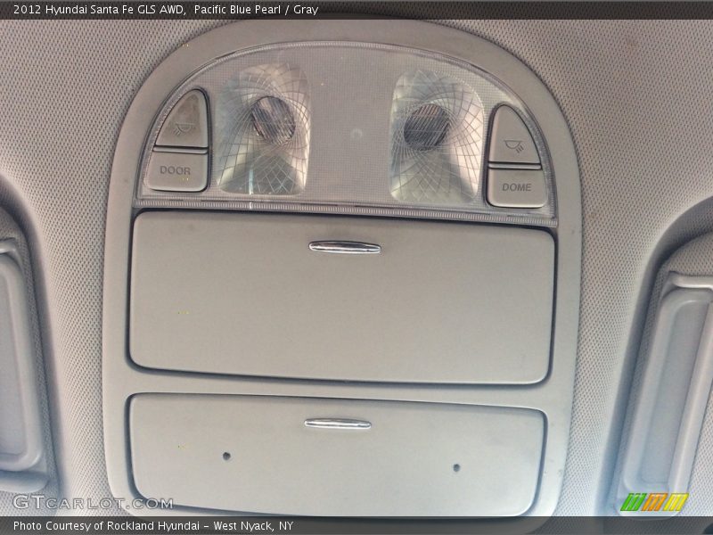 Pacific Blue Pearl / Gray 2012 Hyundai Santa Fe GLS AWD