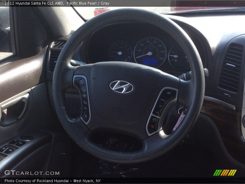 Pacific Blue Pearl / Gray 2012 Hyundai Santa Fe GLS AWD