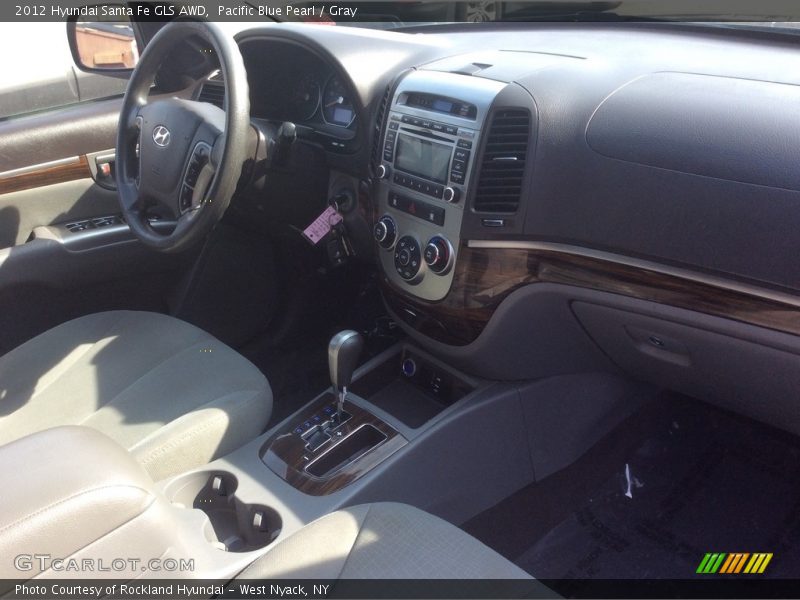 Pacific Blue Pearl / Gray 2012 Hyundai Santa Fe GLS AWD