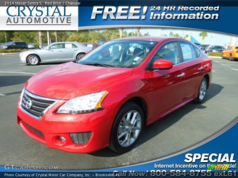 Red Brick / Charcoal 2014 Nissan Sentra S