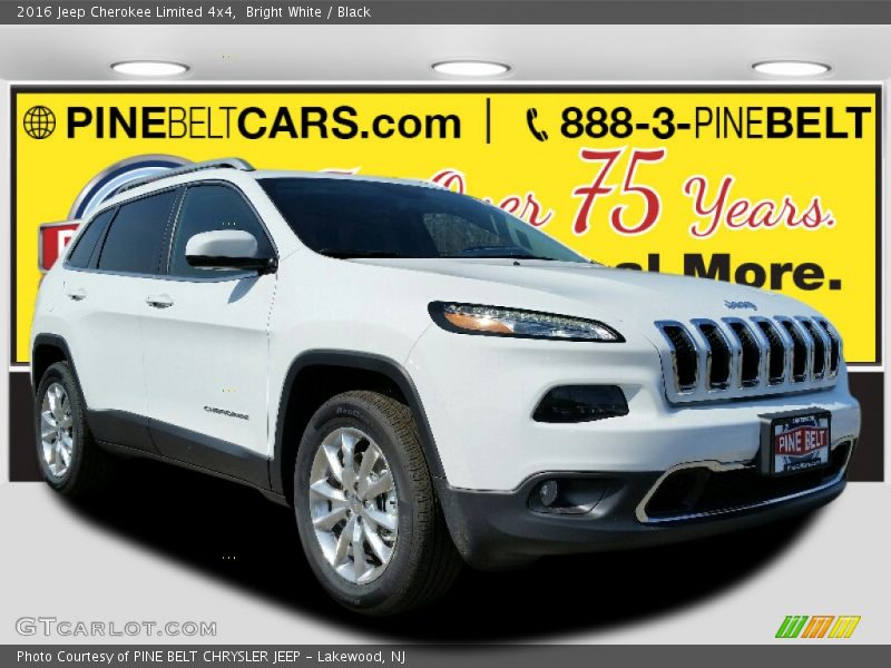 Bright White / Black 2016 Jeep Cherokee Limited 4x4