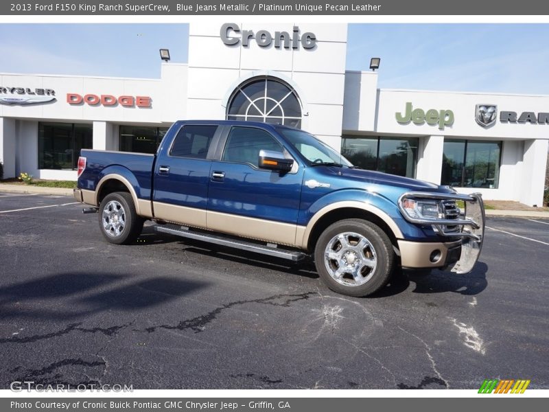 Blue Jeans Metallic / Platinum Unique Pecan Leather 2013 Ford F150 King Ranch SuperCrew