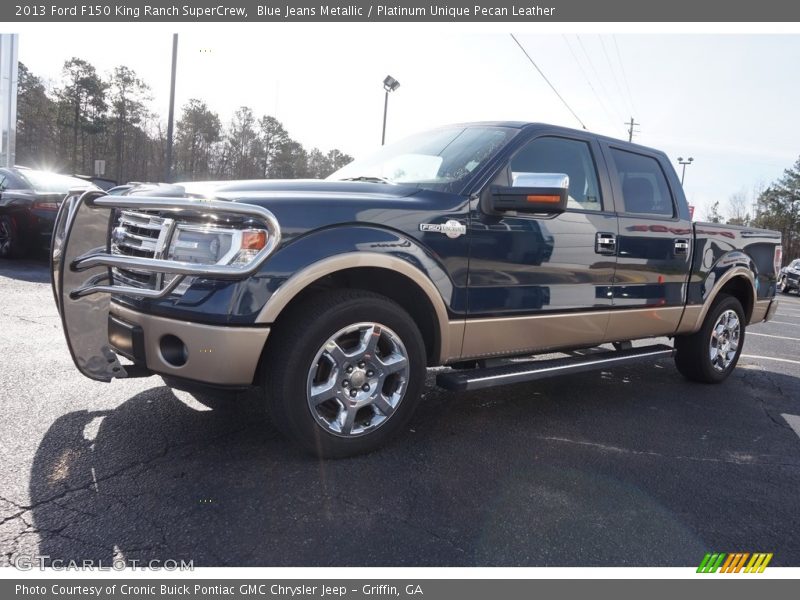 Blue Jeans Metallic / Platinum Unique Pecan Leather 2013 Ford F150 King Ranch SuperCrew