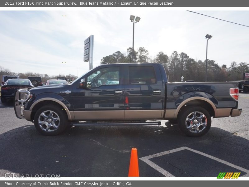 Blue Jeans Metallic / Platinum Unique Pecan Leather 2013 Ford F150 King Ranch SuperCrew
