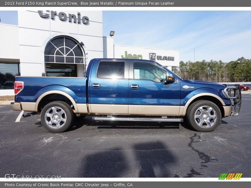Blue Jeans Metallic / Platinum Unique Pecan Leather 2013 Ford F150 King Ranch SuperCrew