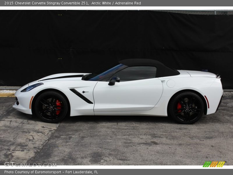 Arctic White / Adrenaline Red 2015 Chevrolet Corvette Stingray Convertible Z51