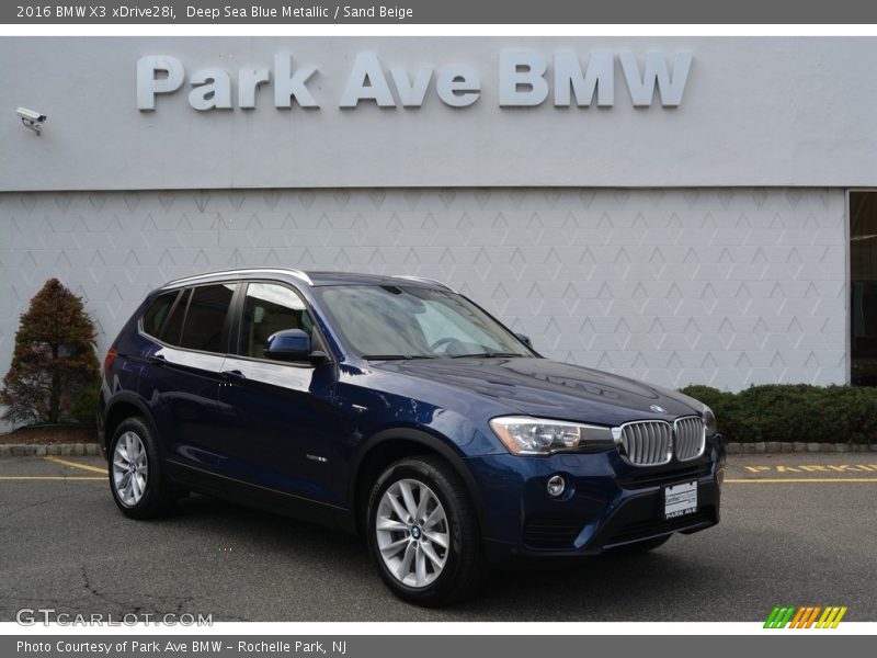 Deep Sea Blue Metallic / Sand Beige 2016 BMW X3 xDrive28i