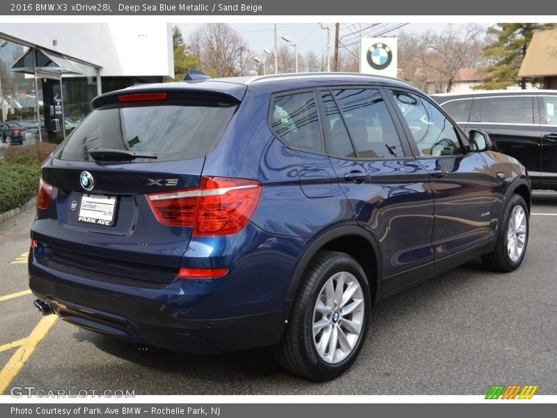 Deep Sea Blue Metallic / Sand Beige 2016 BMW X3 xDrive28i