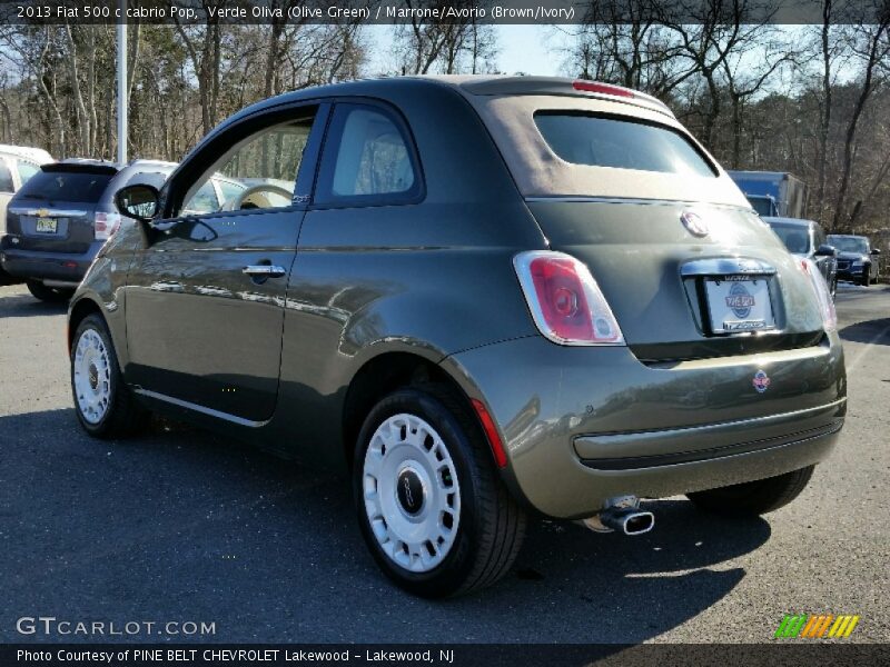 Verde Oliva (Olive Green) / Marrone/Avorio (Brown/Ivory) 2013 Fiat 500 c cabrio Pop