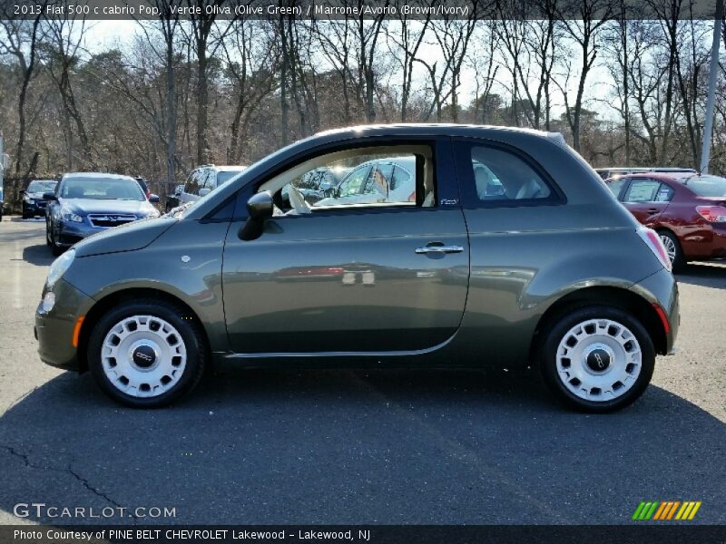 Verde Oliva (Olive Green) / Marrone/Avorio (Brown/Ivory) 2013 Fiat 500 c cabrio Pop