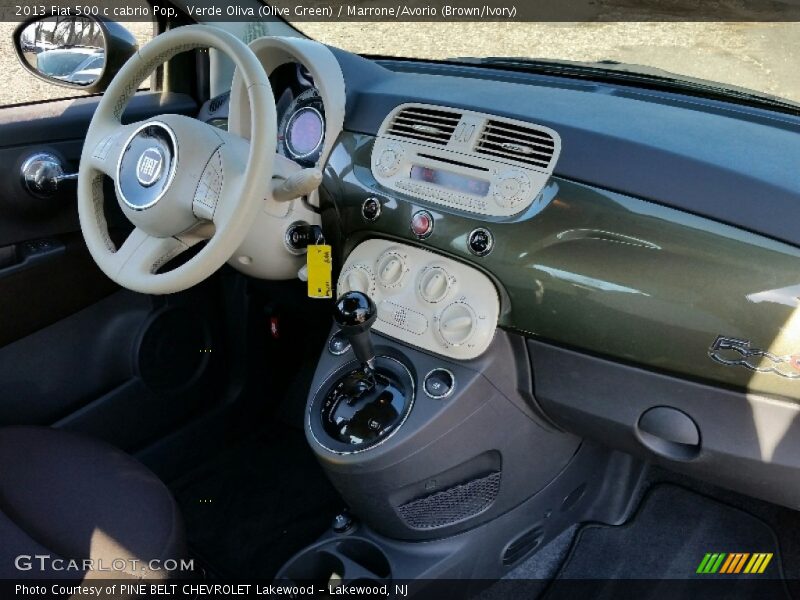 Verde Oliva (Olive Green) / Marrone/Avorio (Brown/Ivory) 2013 Fiat 500 c cabrio Pop