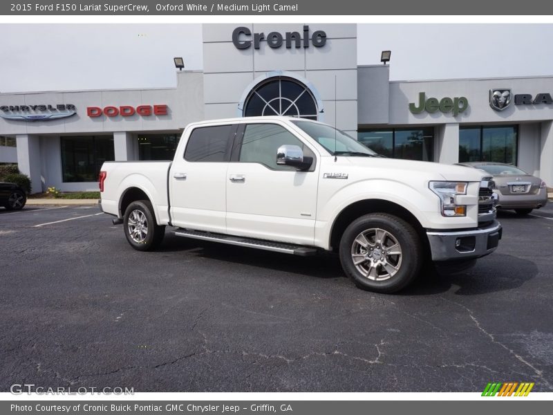 Oxford White / Medium Light Camel 2015 Ford F150 Lariat SuperCrew