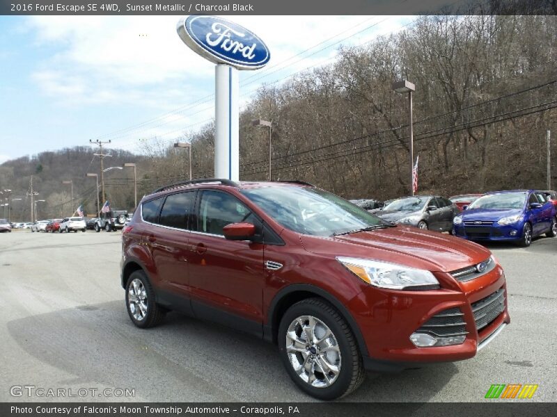 Sunset Metallic / Charcoal Black 2016 Ford Escape SE 4WD