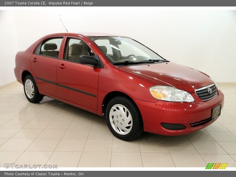 Impulse Red Pearl / Beige 2007 Toyota Corolla CE