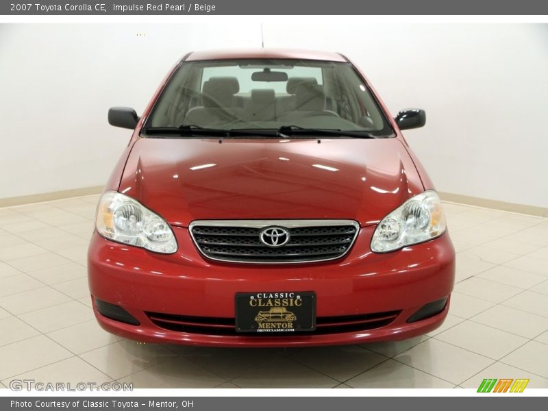 Impulse Red Pearl / Beige 2007 Toyota Corolla CE