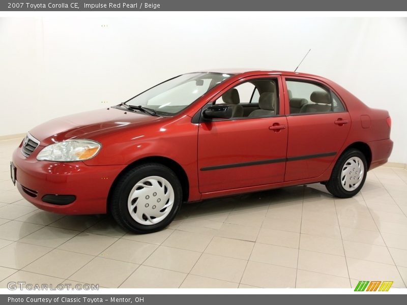 Impulse Red Pearl / Beige 2007 Toyota Corolla CE