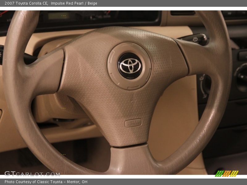 Impulse Red Pearl / Beige 2007 Toyota Corolla CE