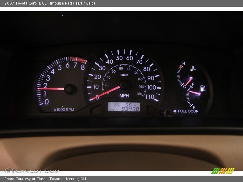 Impulse Red Pearl / Beige 2007 Toyota Corolla CE