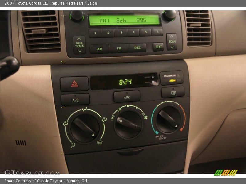 Impulse Red Pearl / Beige 2007 Toyota Corolla CE