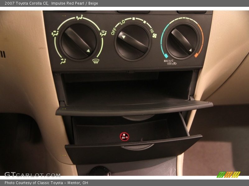 Impulse Red Pearl / Beige 2007 Toyota Corolla CE