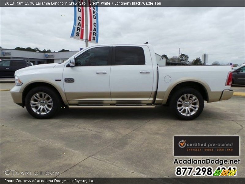 Bright White / Longhorn Black/Cattle Tan 2013 Ram 1500 Laramie Longhorn Crew Cab