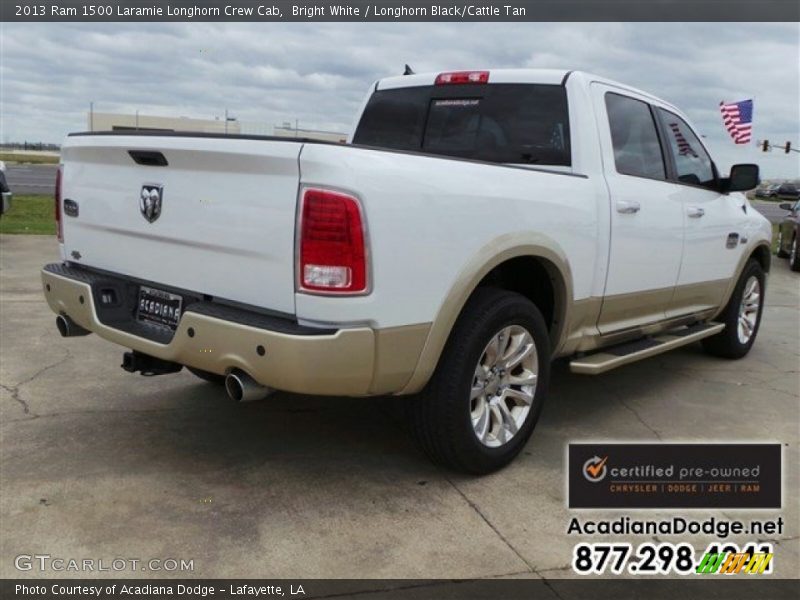 Bright White / Longhorn Black/Cattle Tan 2013 Ram 1500 Laramie Longhorn Crew Cab