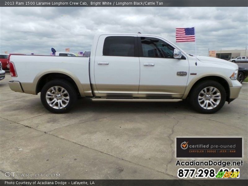 Bright White / Longhorn Black/Cattle Tan 2013 Ram 1500 Laramie Longhorn Crew Cab