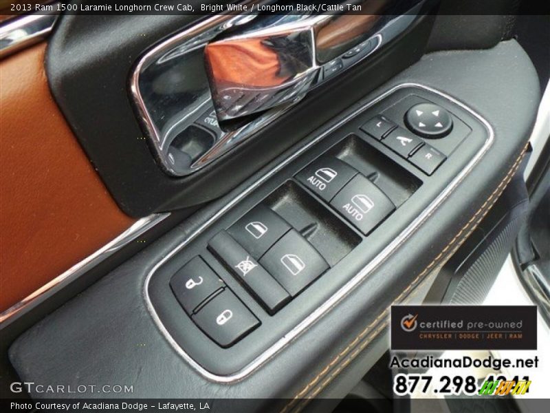 Bright White / Longhorn Black/Cattle Tan 2013 Ram 1500 Laramie Longhorn Crew Cab