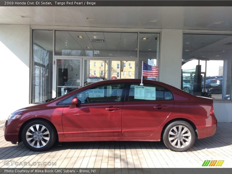 Tango Red Pearl / Beige 2009 Honda Civic EX Sedan