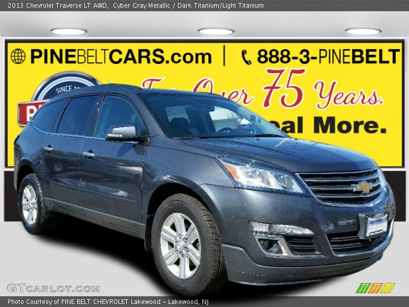 Cyber Gray Metallic / Dark Titanium/Light Titanium 2013 Chevrolet Traverse LT AWD