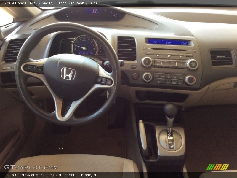 Tango Red Pearl / Beige 2009 Honda Civic EX Sedan