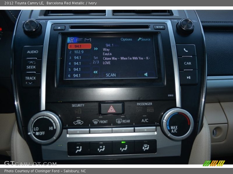 Barcelona Red Metallic / Ivory 2012 Toyota Camry LE