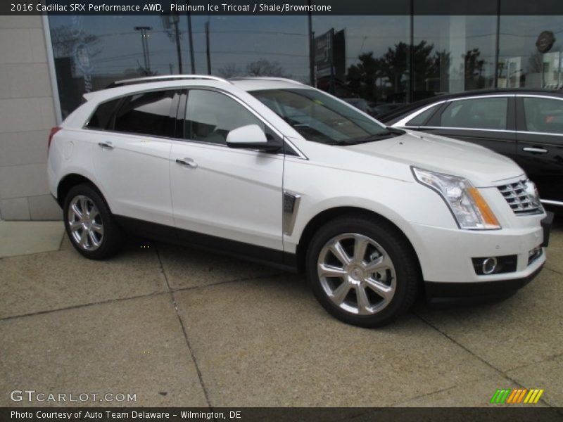 Platinum Ice Tricoat / Shale/Brownstone 2016 Cadillac SRX Performance AWD