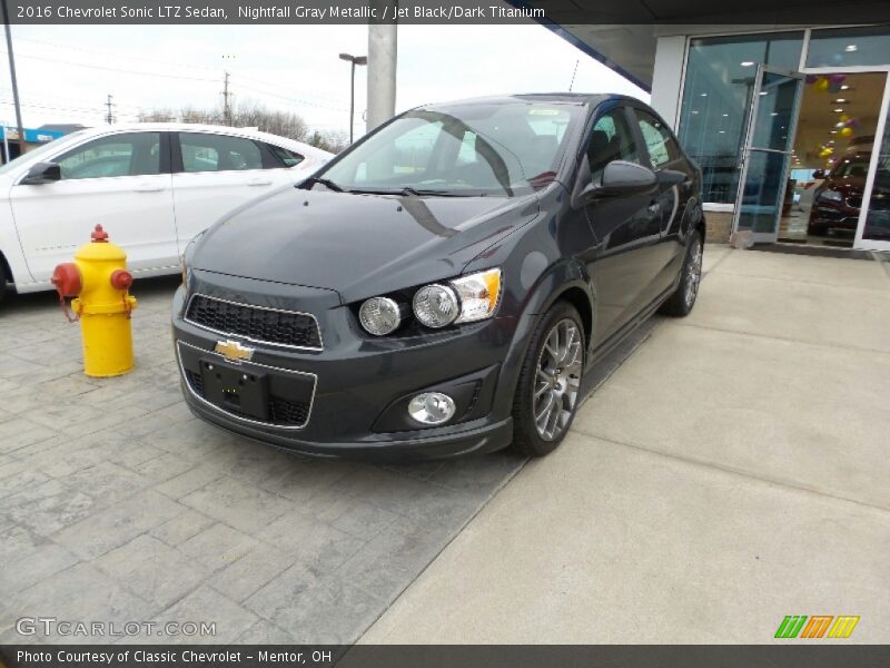 Nightfall Gray Metallic / Jet Black/Dark Titanium 2016 Chevrolet Sonic LTZ Sedan
