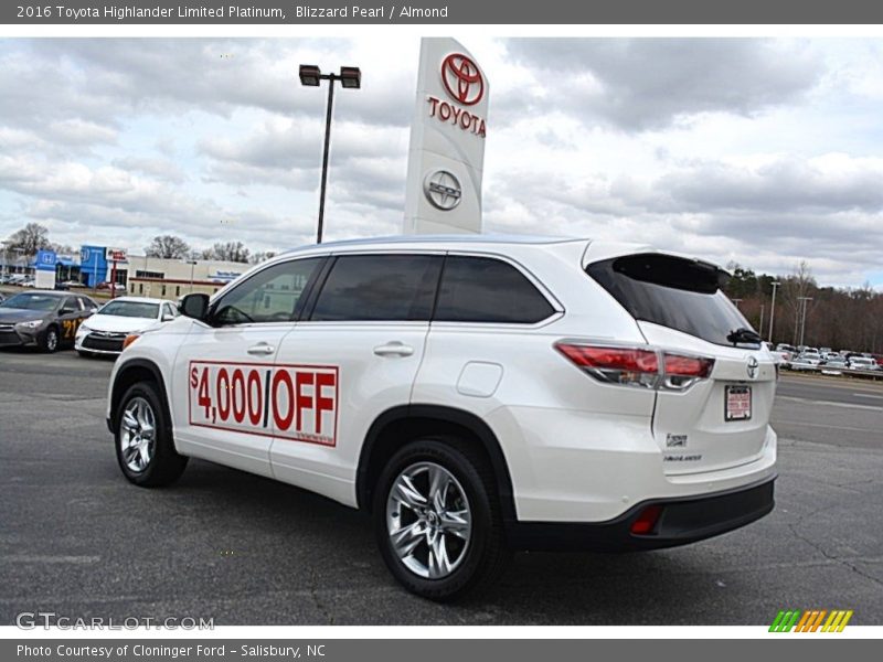 Blizzard Pearl / Almond 2016 Toyota Highlander Limited Platinum