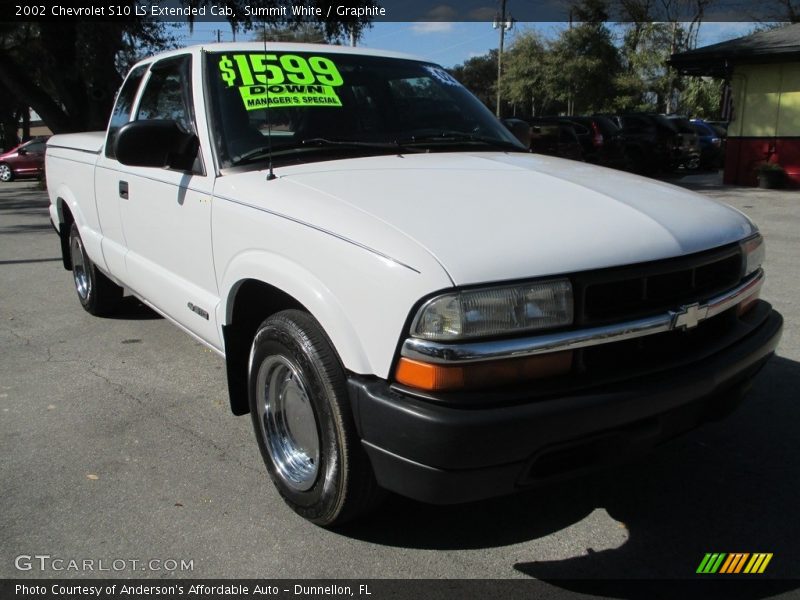 Summit White / Graphite 2002 Chevrolet S10 LS Extended Cab