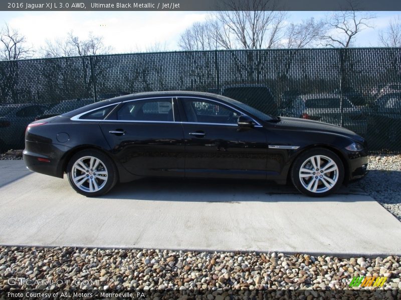 Ultimate Black Metallic / Jet/Jet 2016 Jaguar XJ L 3.0 AWD