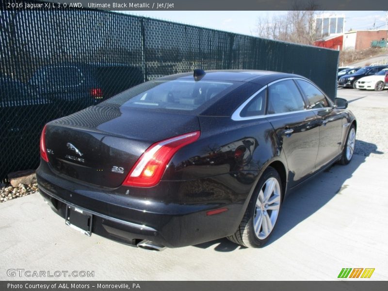 Ultimate Black Metallic / Jet/Jet 2016 Jaguar XJ L 3.0 AWD