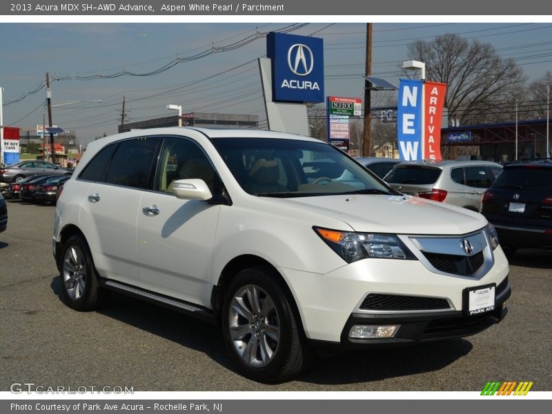 Aspen White Pearl / Parchment 2013 Acura MDX SH-AWD Advance