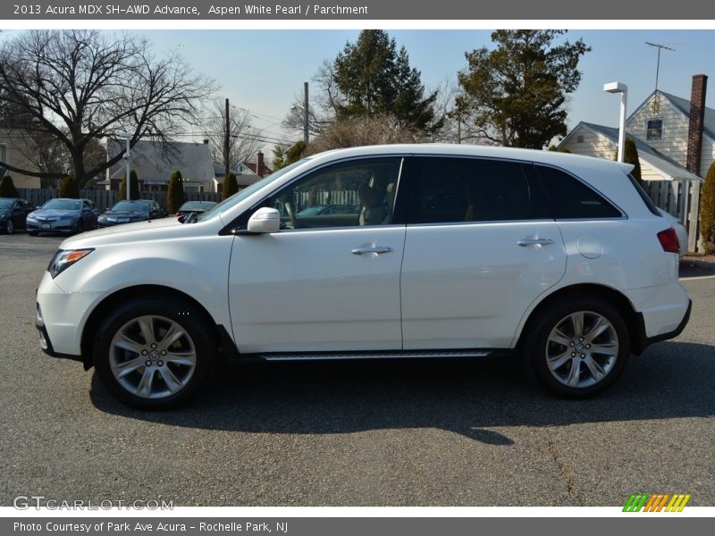 Aspen White Pearl / Parchment 2013 Acura MDX SH-AWD Advance