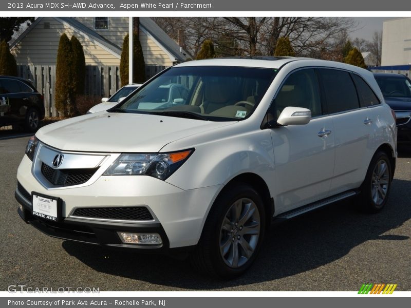 Aspen White Pearl / Parchment 2013 Acura MDX SH-AWD Advance
