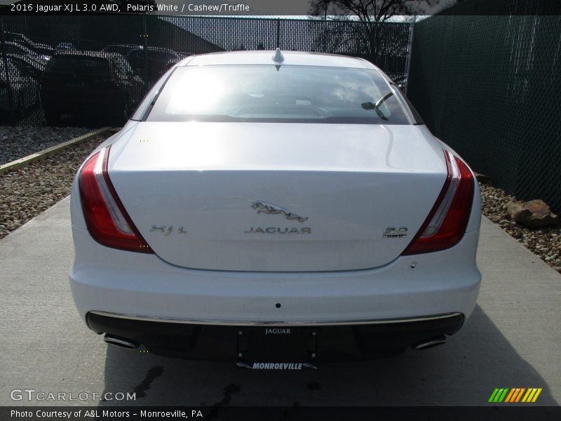 Polaris White / Cashew/Truffle 2016 Jaguar XJ L 3.0 AWD