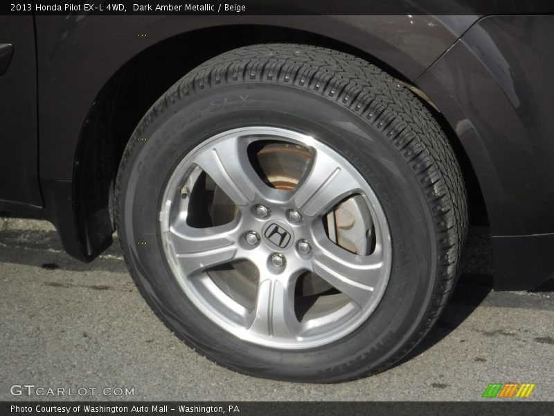 Dark Amber Metallic / Beige 2013 Honda Pilot EX-L 4WD