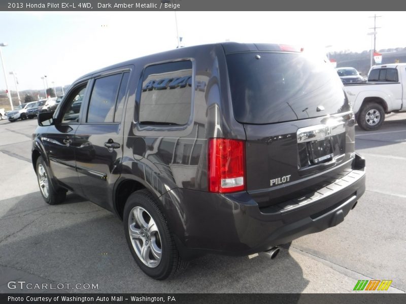 Dark Amber Metallic / Beige 2013 Honda Pilot EX-L 4WD