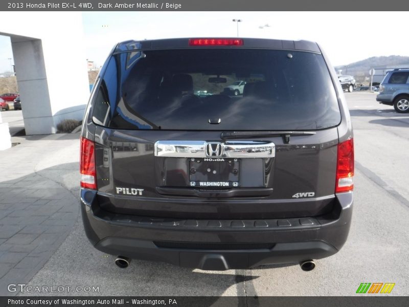 Dark Amber Metallic / Beige 2013 Honda Pilot EX-L 4WD