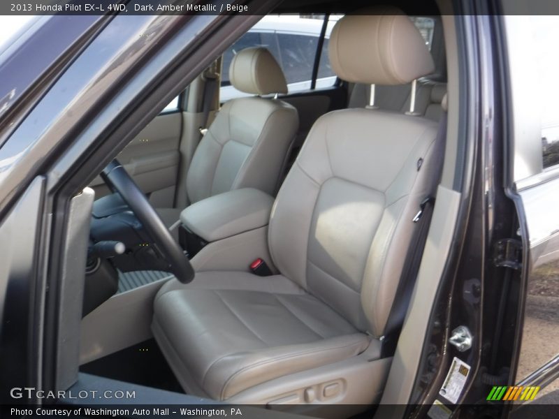 Dark Amber Metallic / Beige 2013 Honda Pilot EX-L 4WD